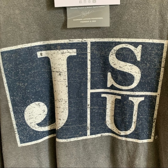 JSU Jackson State University Women’s Burnout Gray Block T-shirt Size XS - Picture 5 of 12